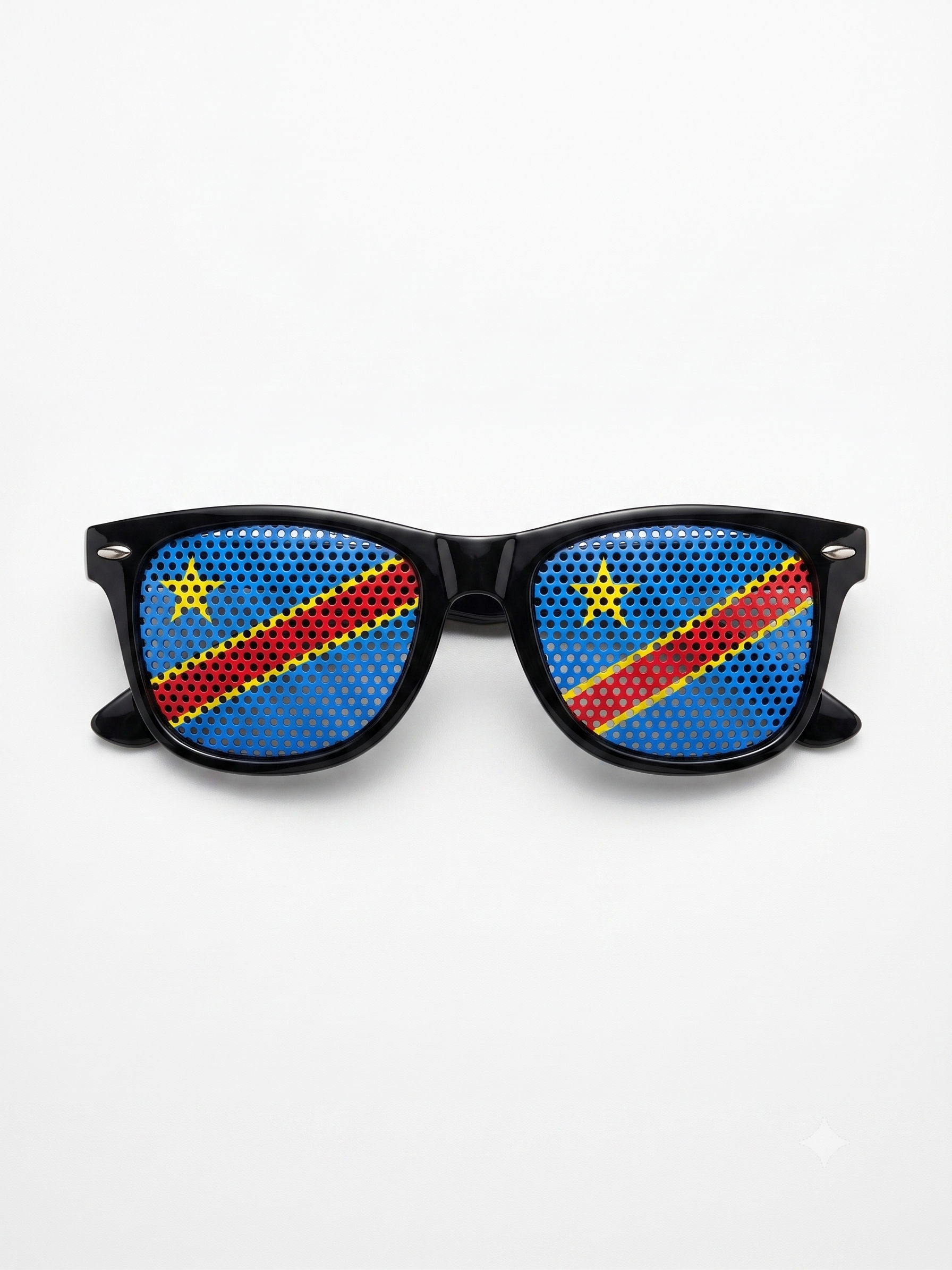 pinhole sunglasses (Magogo) with the flag of the DRC